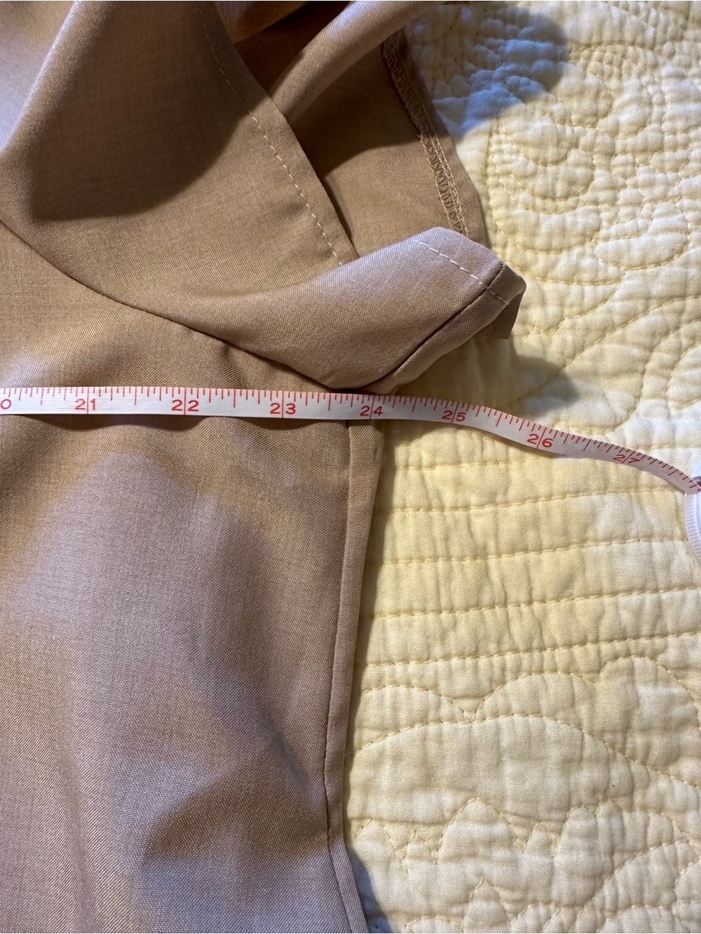 SHEIN Beige Short-Sleeve Blouse with Draped Collar - Picture 4 of 9